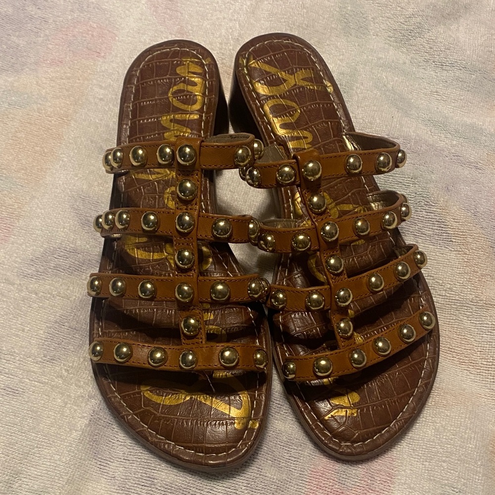 Sam Edelman Brown Studded Sandals
